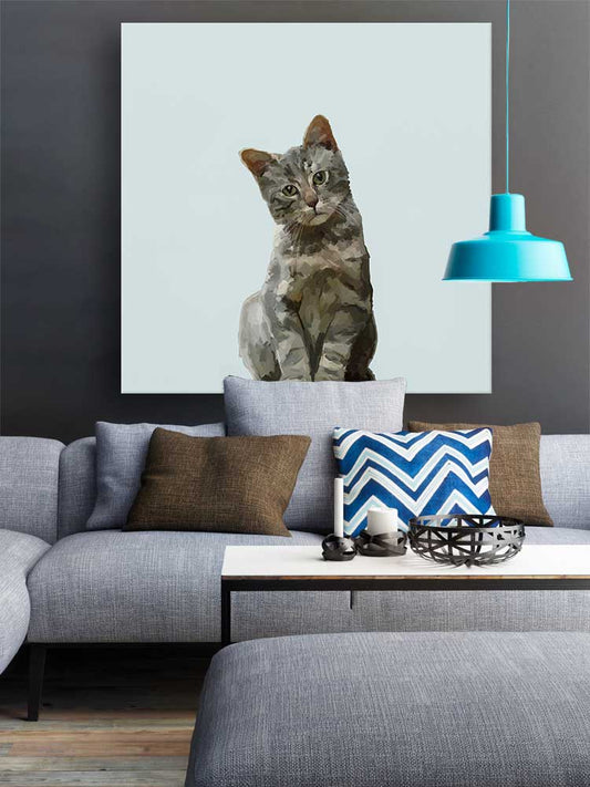 Feline Friends - Quizzical Cat Canvas Wall Art
