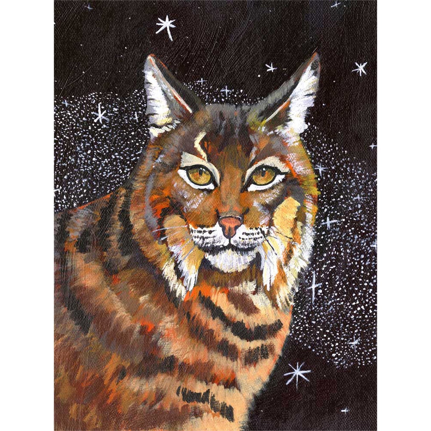 Midnight Bobcat Canvas Wall Art