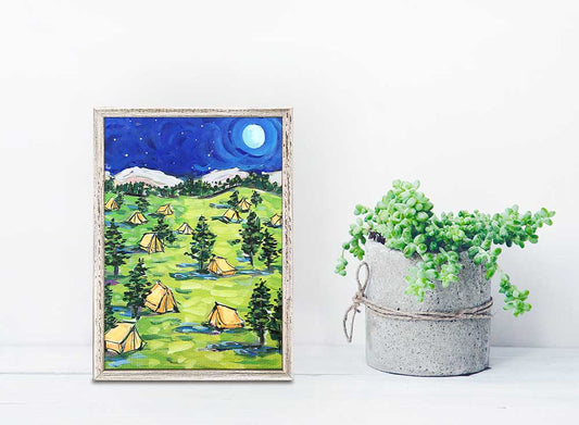 Blue Moon Mini Framed Canvas