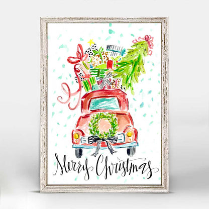 Holiday - Christmas Truck Mini Framed Canvas