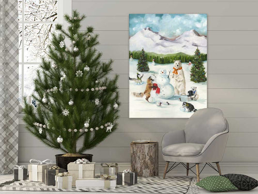 Holiday - The Happiest Snowman Canvas Wall Art