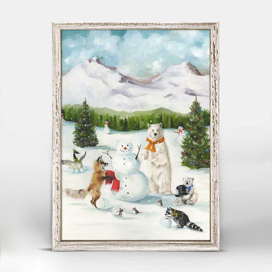 Holiday - The Happiest Snowman Mini Framed Canvas