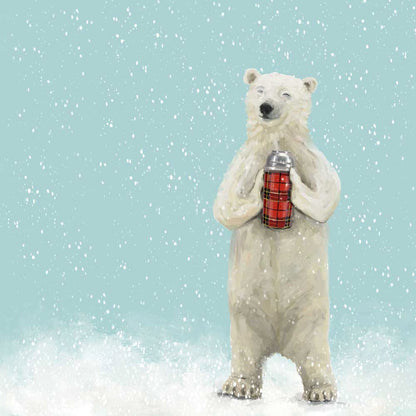 Holiday - Hot Cocoa Polar Bear Canvas Wall Art