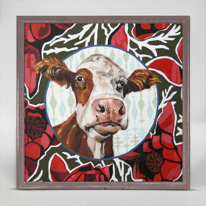 Mandy The Cow Mini Framed Canvas