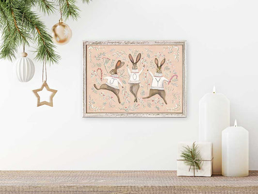 Holiday - Joyful Buns Mini Framed Canvas