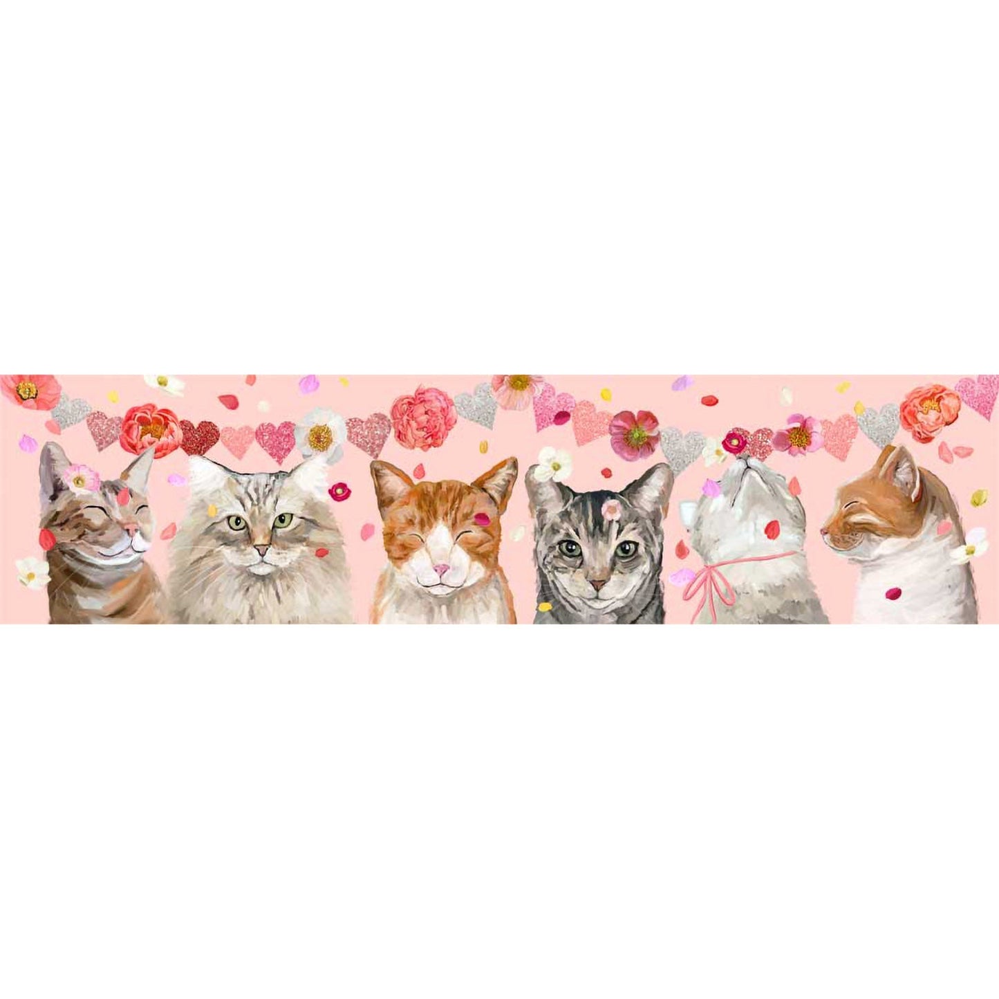 Valentine Cats - Pink Canvas Wall Art