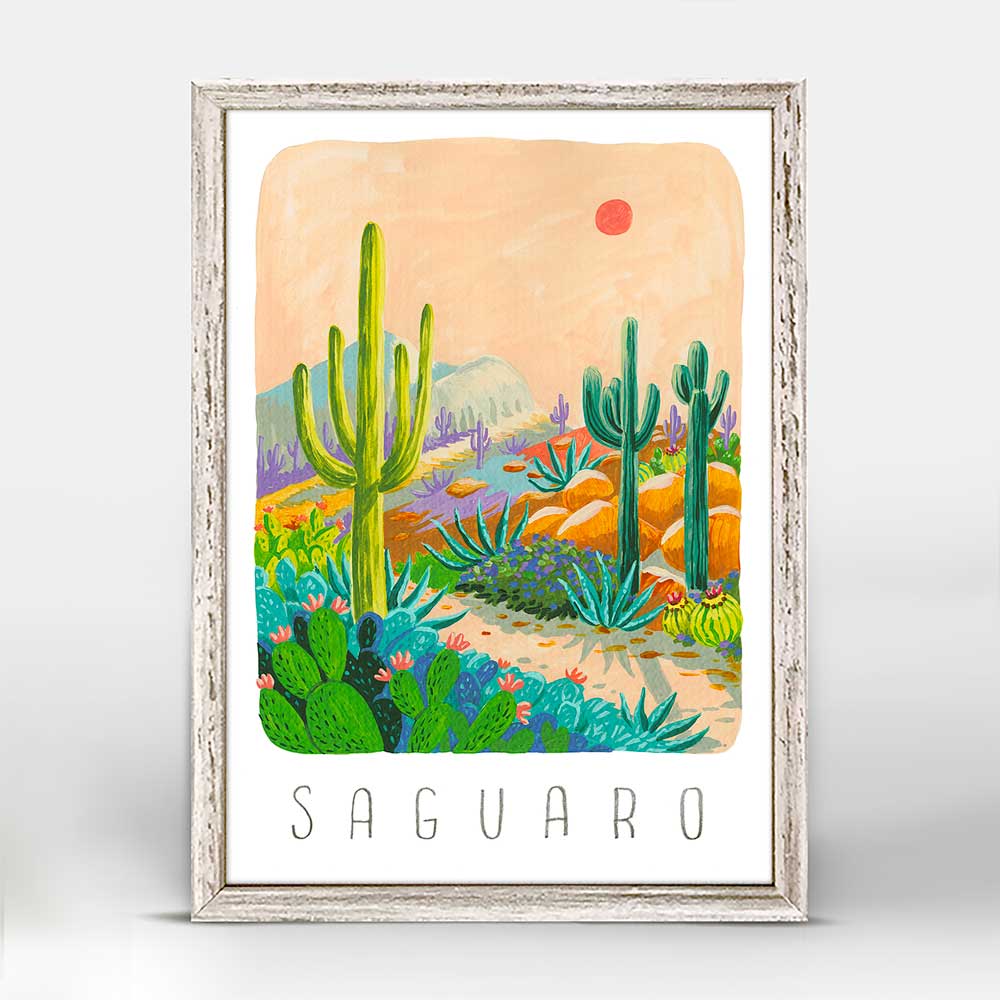 National Parks - Saguaro Mini Framed Canvas