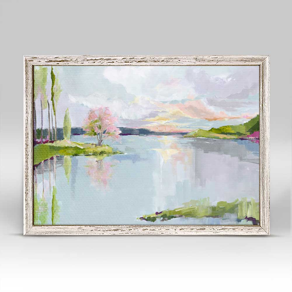 Lake View Sunset Mini Framed Canvas