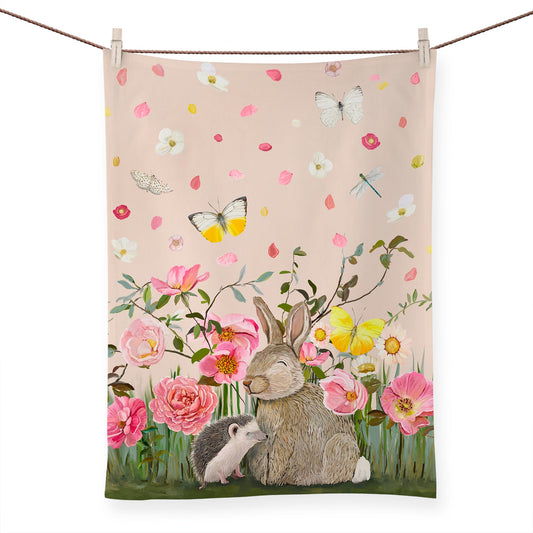 Springtime Friends - Hedgie And Bun Tea Towels
