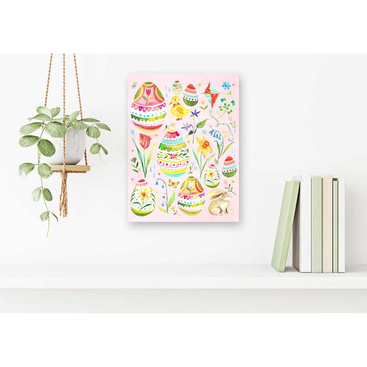 Easter Eggs - Pink Canvas Wall Art