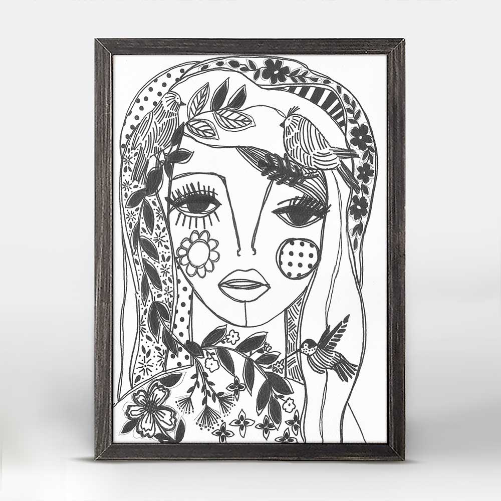 Fashion Floral - Free To Be Me Mini Framed Canvas