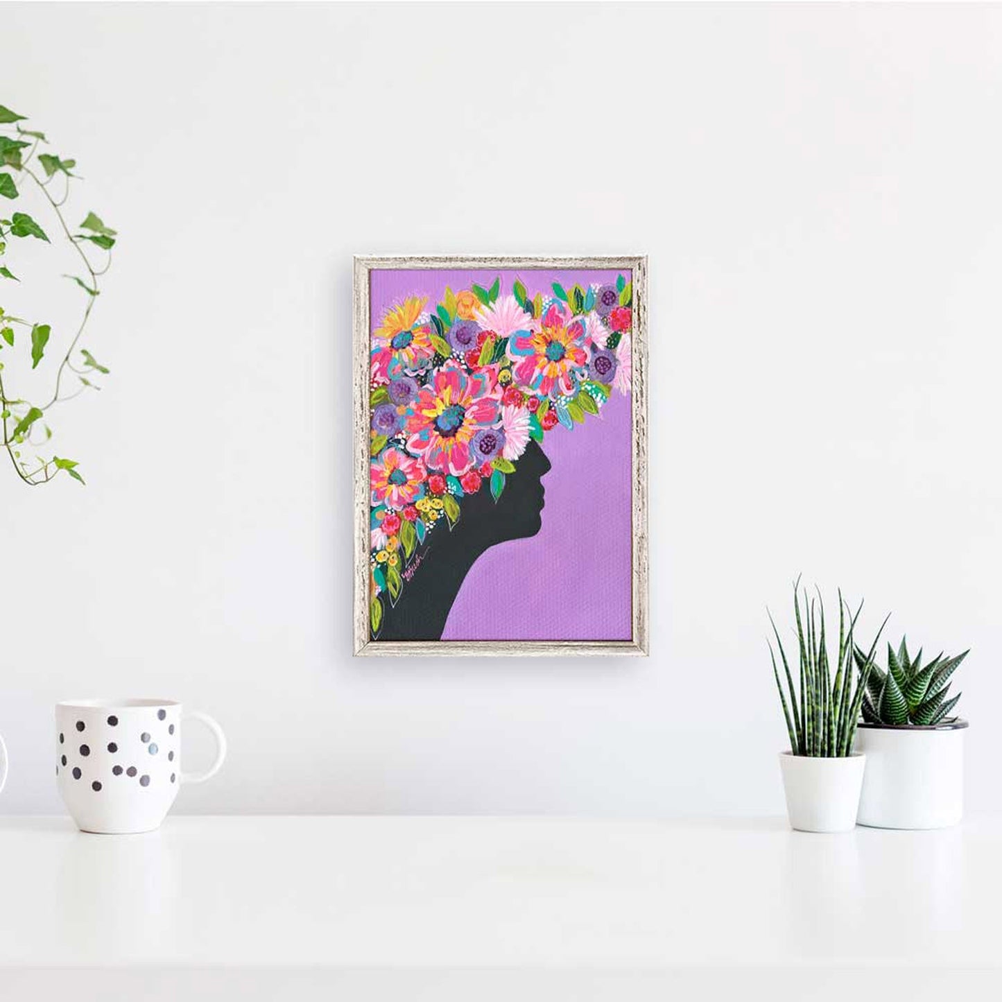 Lavender Silhouette Mini Framed Canvas