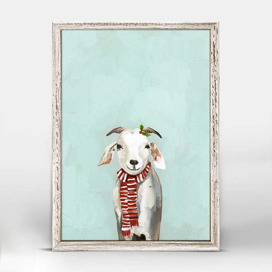 Holiday - Festive Goat Mini Framed Canvas