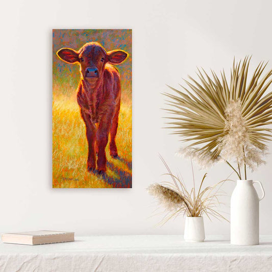 Pastoral Portraits - Little Brown Calf Canvas Wall Art