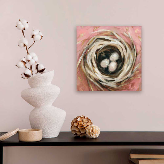 Pink Nest Canvas Wall Art