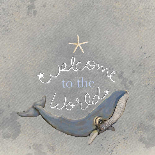 Welcome To The World - Whale Canvas Wall Art
