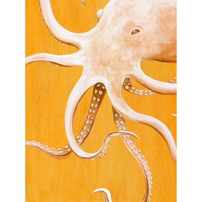 Orange Octopus Canvas Wall Art