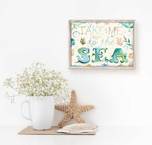 Take Me to the Sea Mini Framed Canvas