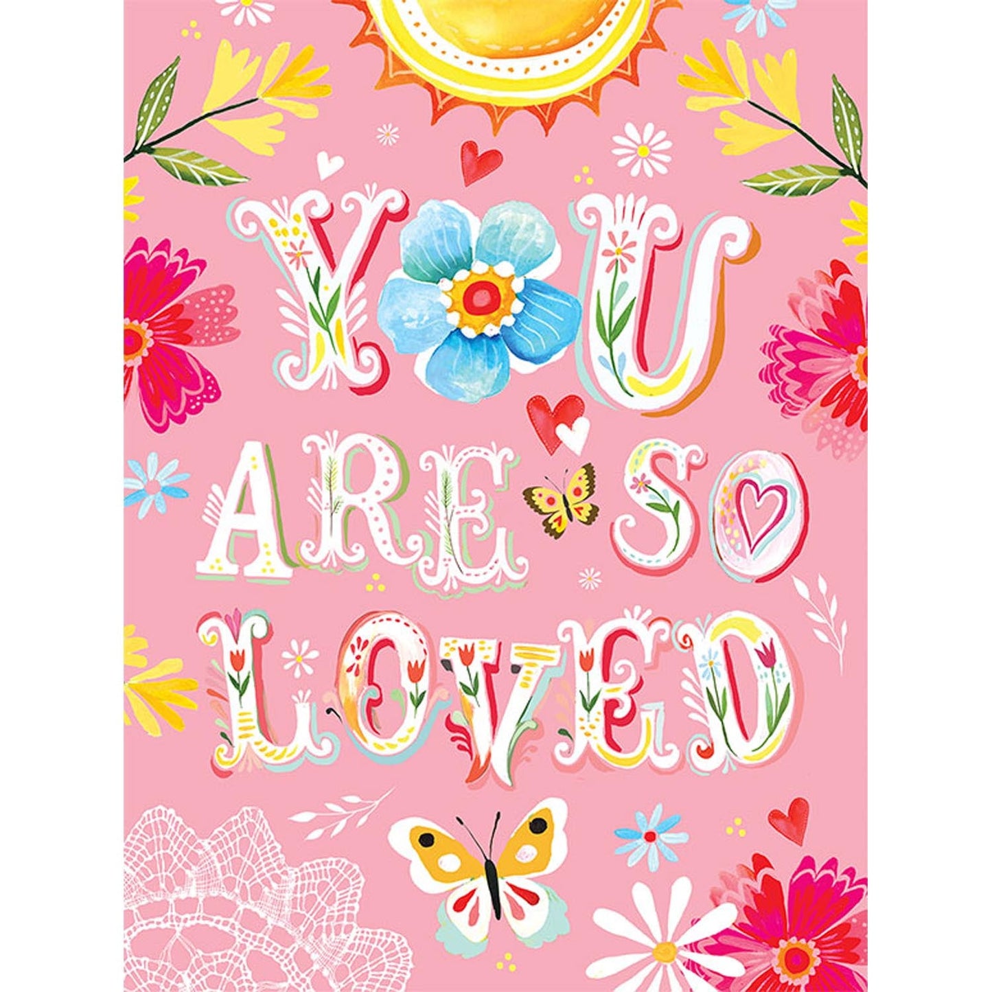 Floral You Are So Loved Canvas Wall Art