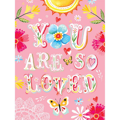 Floral You Are So Loved Canvas Wall Art