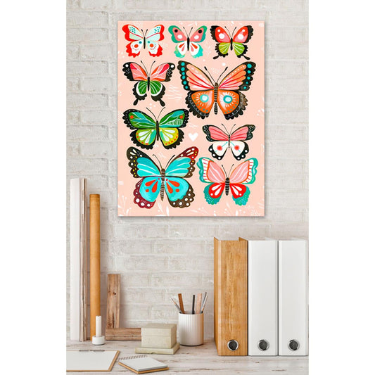 Pink Butterflies Canvas Wall Art