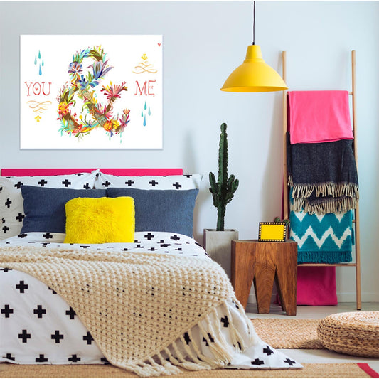 You And Me Floral Canvas Wall Art