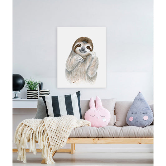 Sloth Portrait Canvas Wall Art