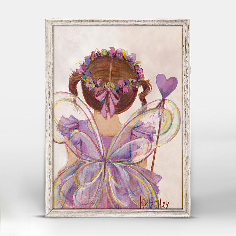 Little Fairy Princess - Brunette Mini Framed Canvas