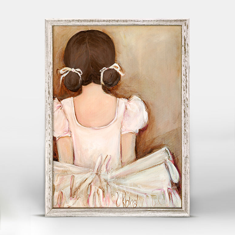 Lovely Ballerina - Brunette Mini Framed Canvas