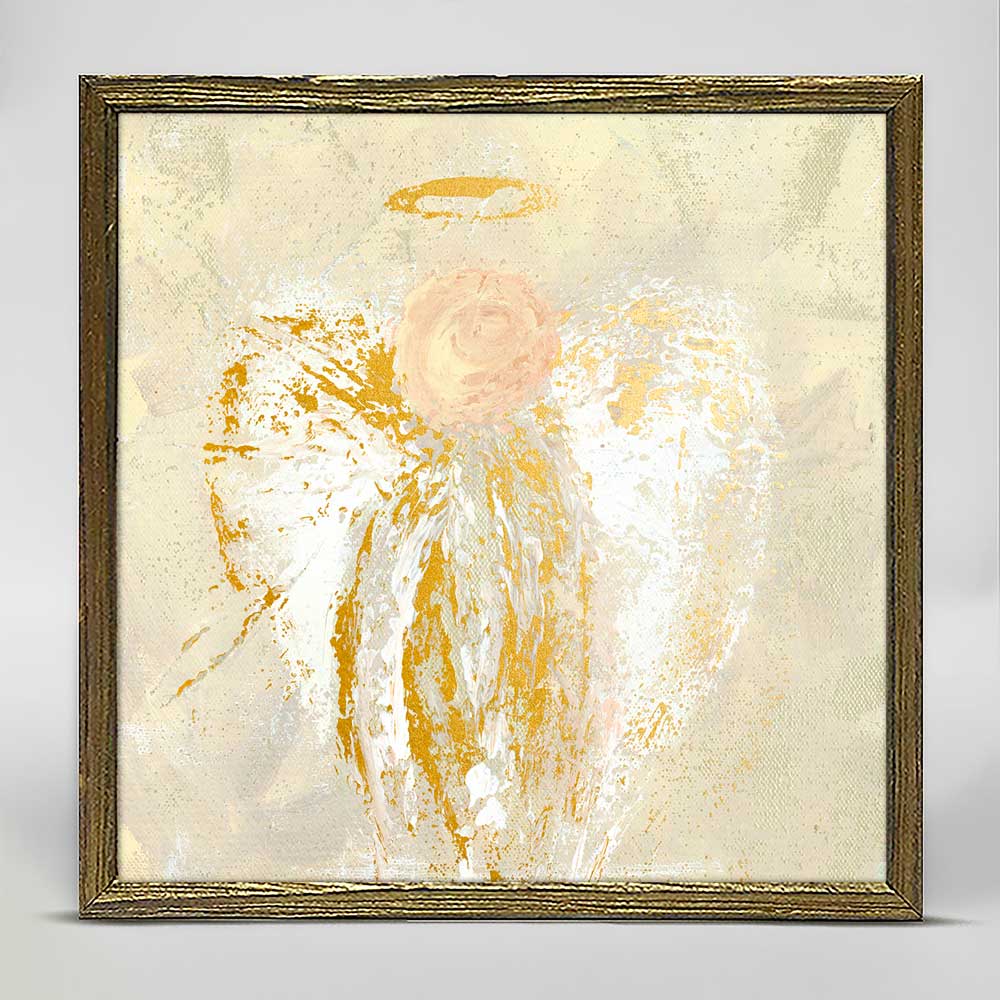 Holiday - Be Still Angel - Gold Embellished Mini Framed Canvas