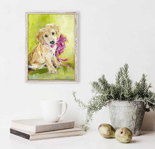 Holiday - New Puppy Mini Framed Canvas