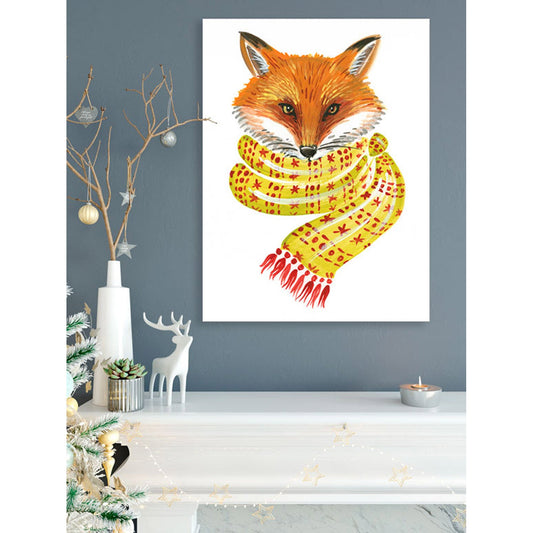 Holiday - Cozy Fox Canvas Wall Art