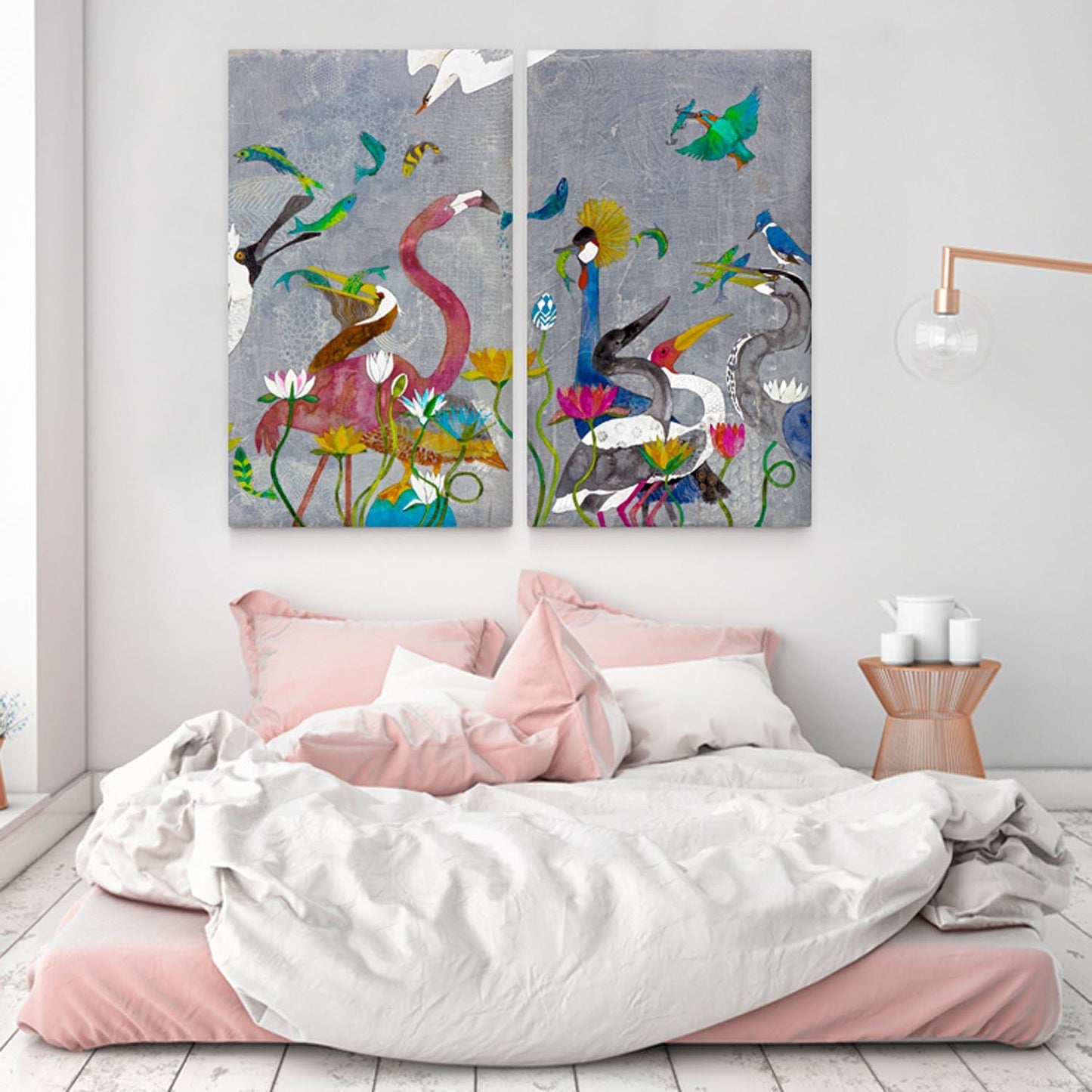 Morning Catch Diptych Canvas Wall Art
