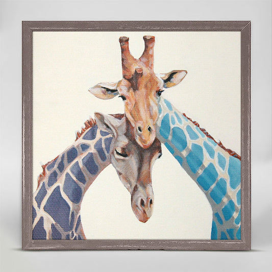 Giraffes In Love Mini Framed Canvas