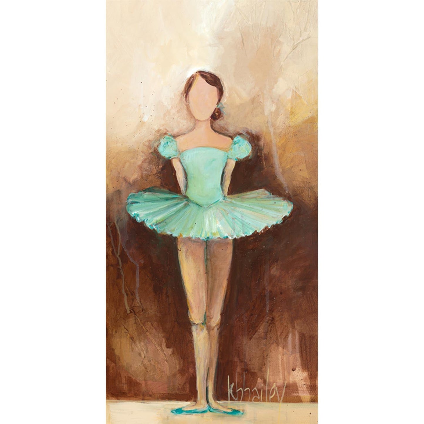 Belle of the Ballet - Green Canvas Wall Art