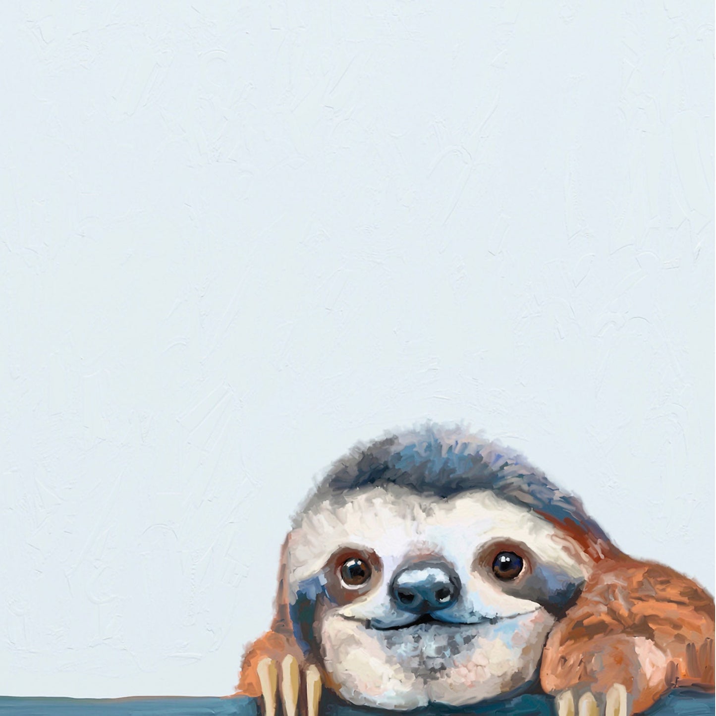 Peeking Sloth Canvas Wall Art