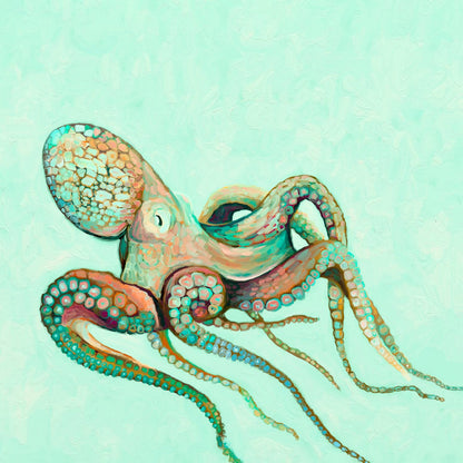 Minty Octopus Canvas Wall Art