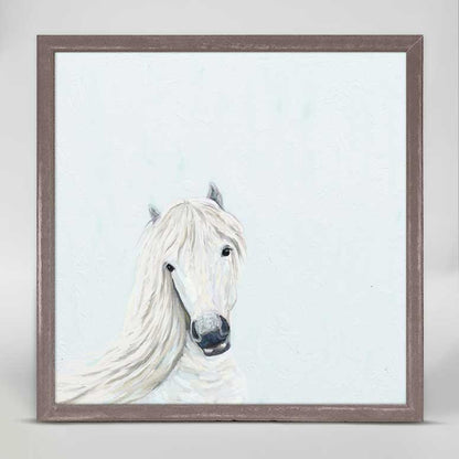 Blue Horse Mini Framed Canvas