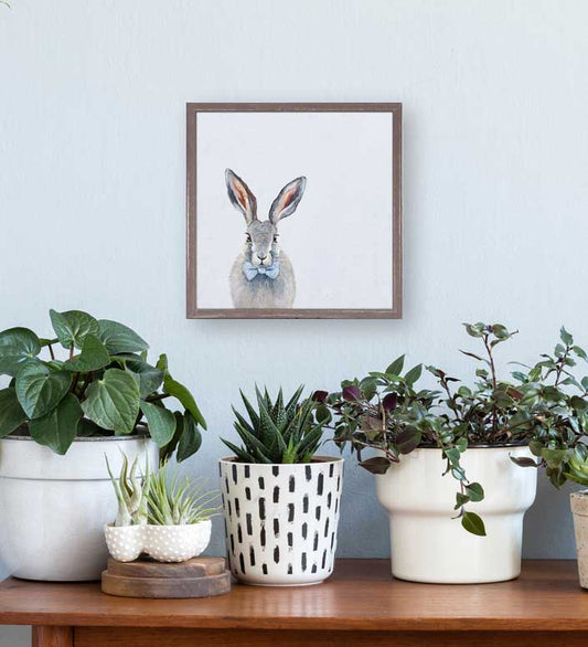 Bow Tie Bunny Mini Framed Canvas