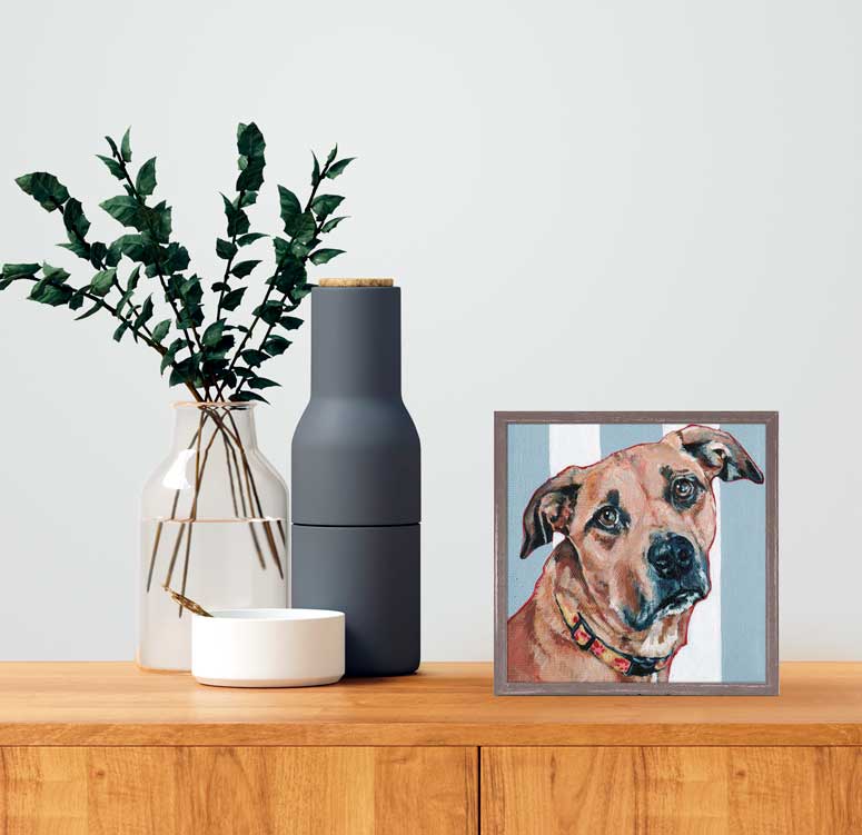 Lexi Dog Mini Framed Canvas