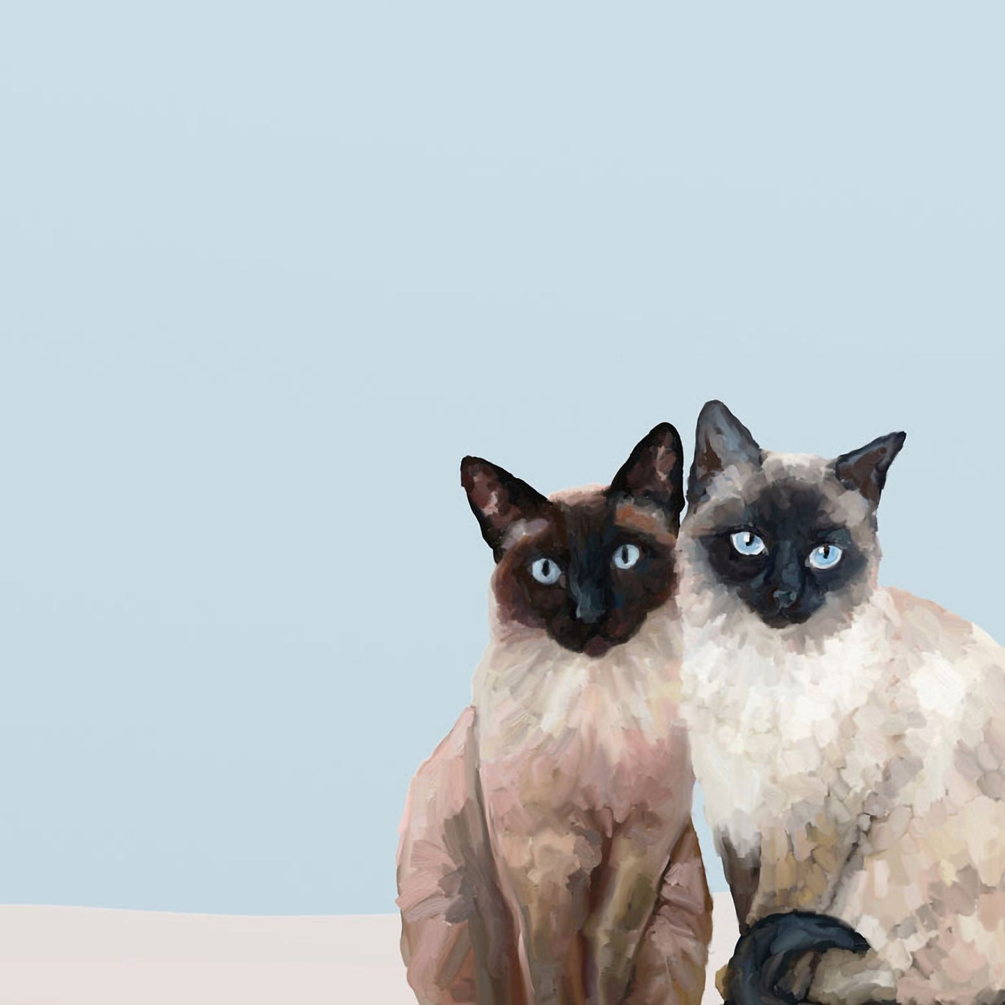 Feline Friends - Siamese Cat Duo Canvas Wall Art