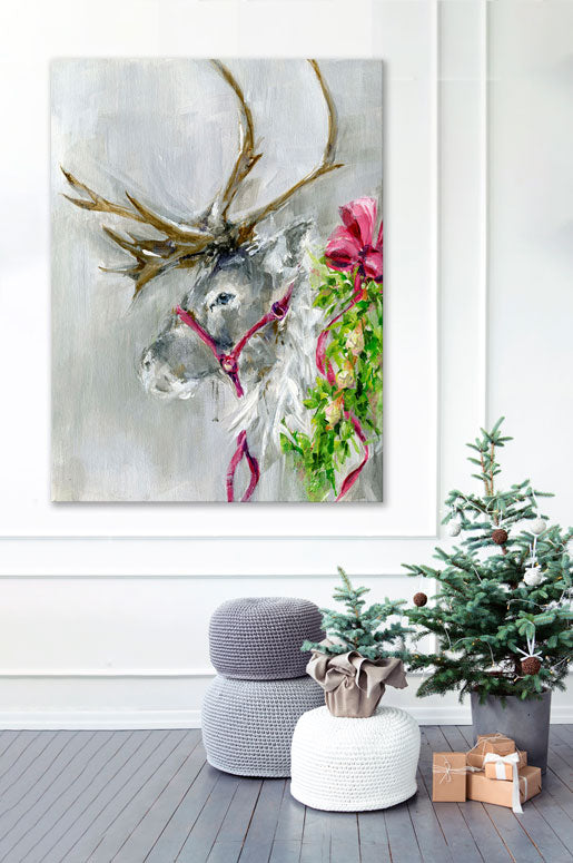 Holiday - Christmas Reindeer Canvas Wall Art