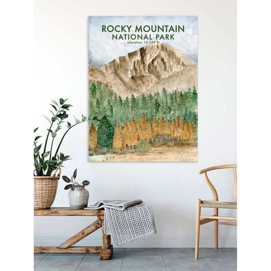 Lovely Landscapes - Rocky Mountain With Text Canvas Wall Art
