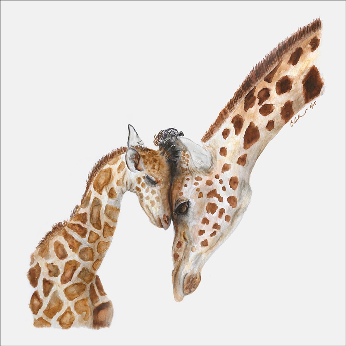 Mom and Baby Giraffes Canvas Wall Art