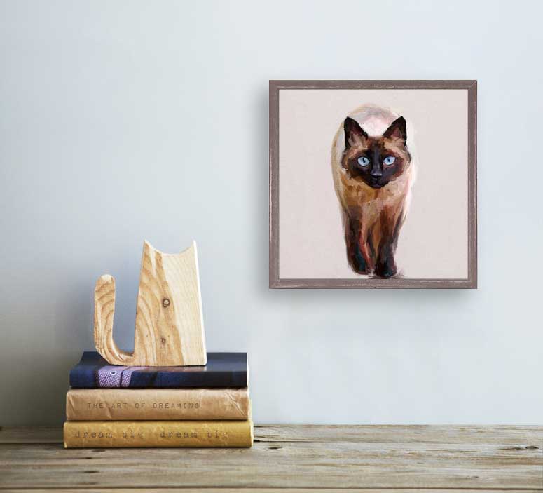 Feline Friends - Siamese Prowl Mini Framed Canvas