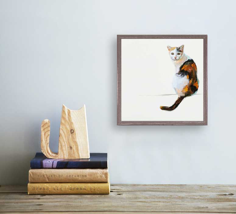 Feline Friends - Sitting Pretty Calico Mini Framed Canvas