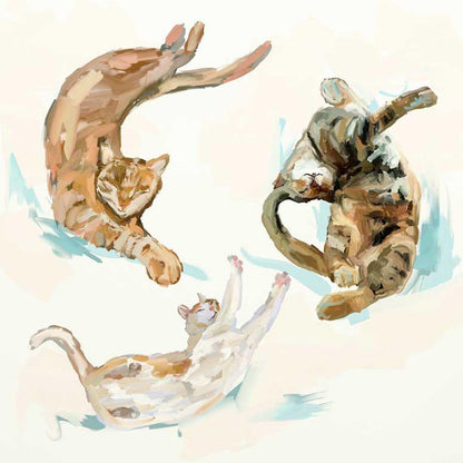 Feline Friends - Stretchy Cat Trio Canvas Wall Art