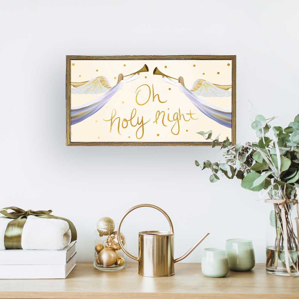 Holiday - Holy Angels Embellished Mini Framed Canvas