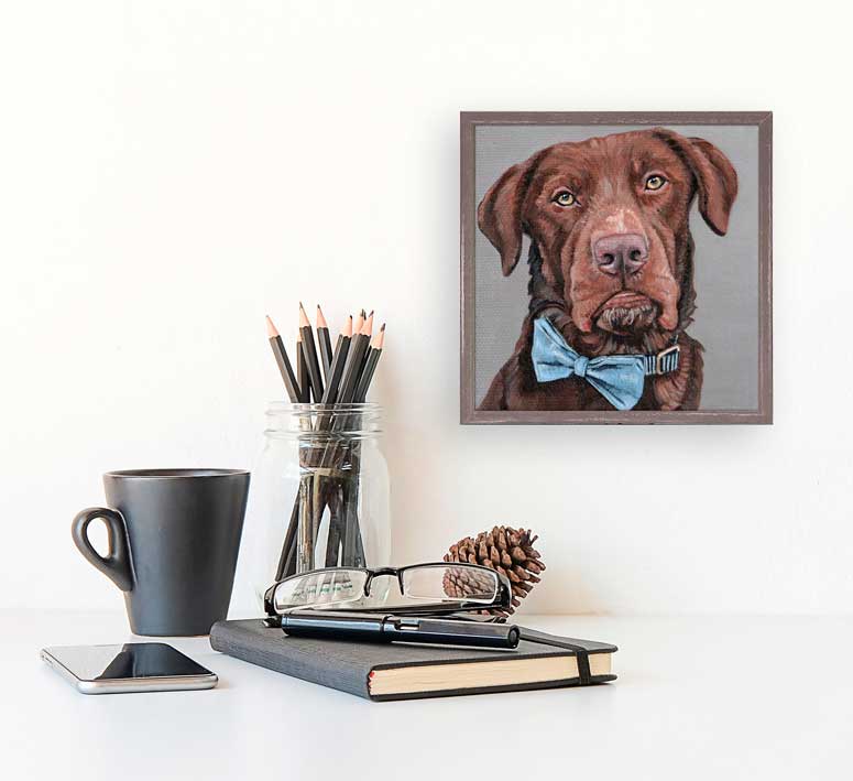 Dapper Dog Mini Framed Canvas