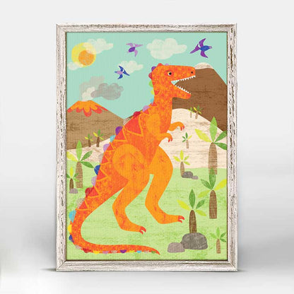 Dinosaur Fun - T-Rex Mini Framed Canvas